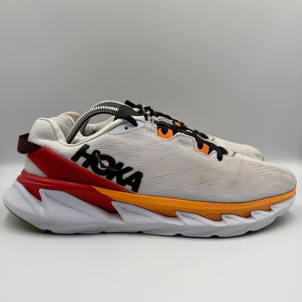 Hoka One One Elevon 2 Men's Size 11 White Red Black Running Shoes Sneakers